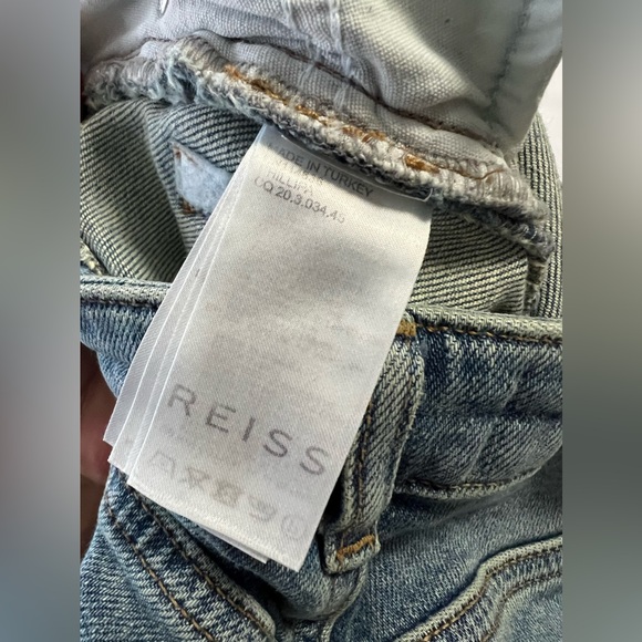 REISS | Women's SZ 26 Petite | High Rise Slim Straight Cut Jeans | Medium Wash - Picture 3 of 9